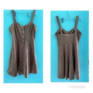 Brown velvet long dress